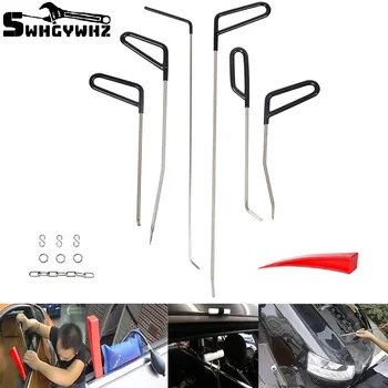 

Paintless Dent Repair Tools 6 Pcs of Dent Removal Repair Rods C Style Rods Tool for Car Body Hail Damage Door Dent Removal