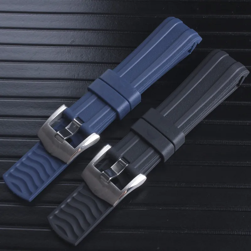 

Curved end 20mm Rubber Silicone Watch Bands For Omega Watch Seamaster 300 Pin Buckle Strap Brand Watchband Sports Man