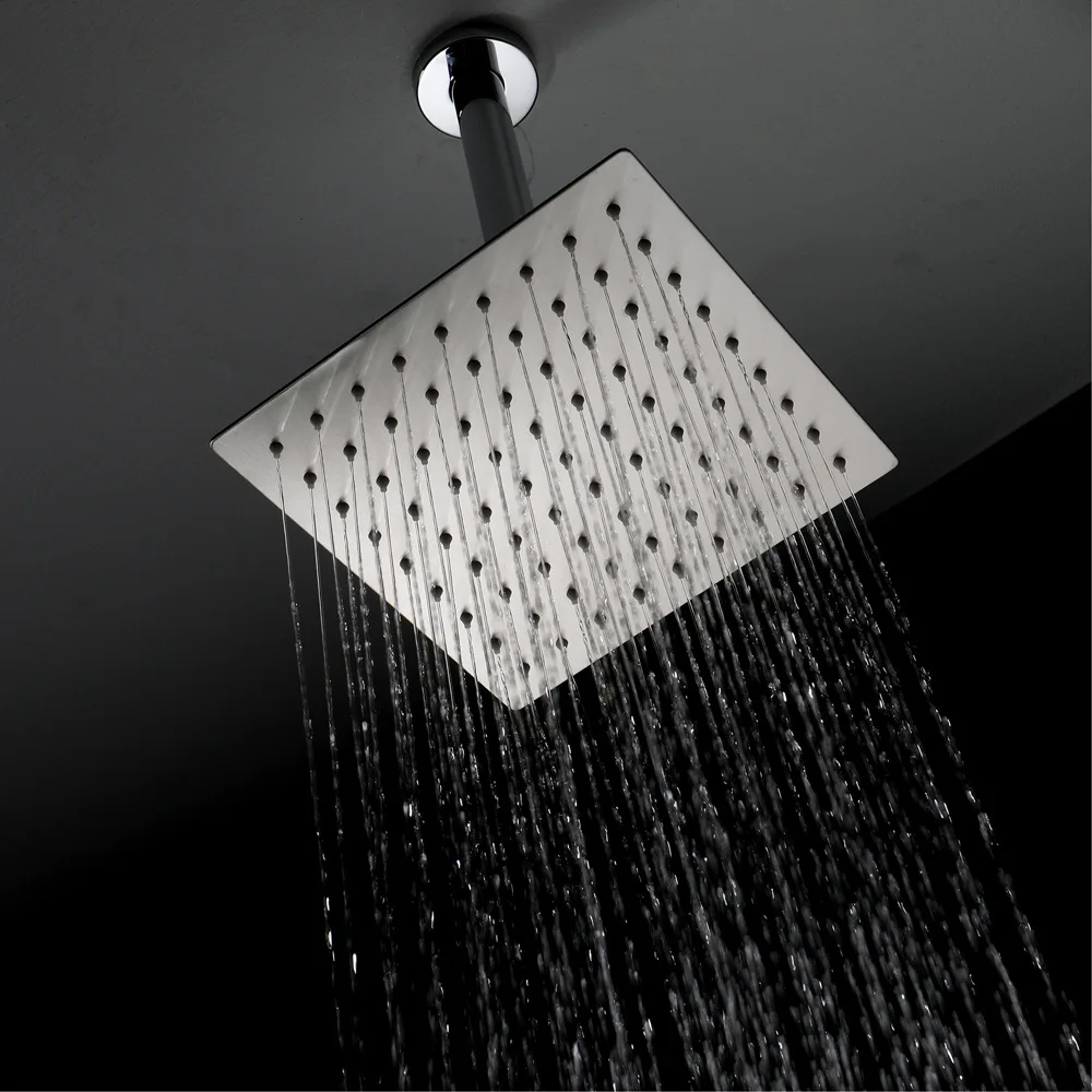 

Shower Faucet Top Spray Stainless Steel Brushed 8-Inch Square Ultra-Thin Top Spray Manufacturers Direct Selling HIHSPJ017-2