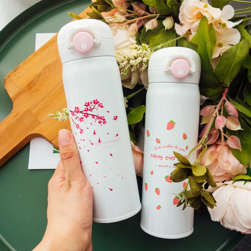 

Korean-style Creative Network Red INS Insulated Cup Cute GIRL'S Heart Students Portable Bottle Portable Fresh Literature And Art