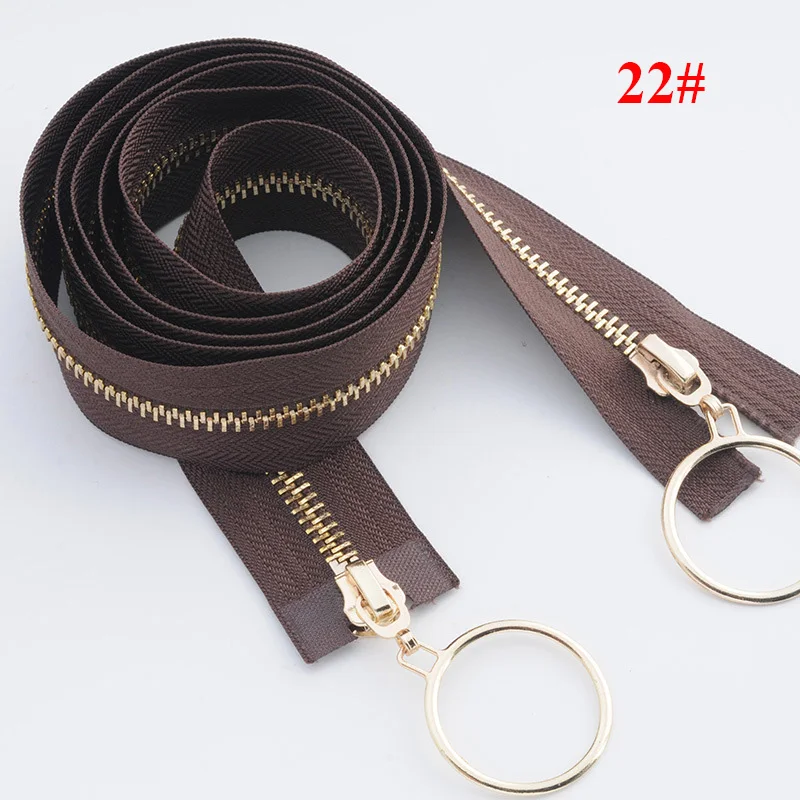Meetee 120 см 5# двойные металлические застежки-молнии для шитья аксессуары для одежды на молнии джинсовая куртка на молнии/Пальто DIY инструменты AP367 - Цвет: 22