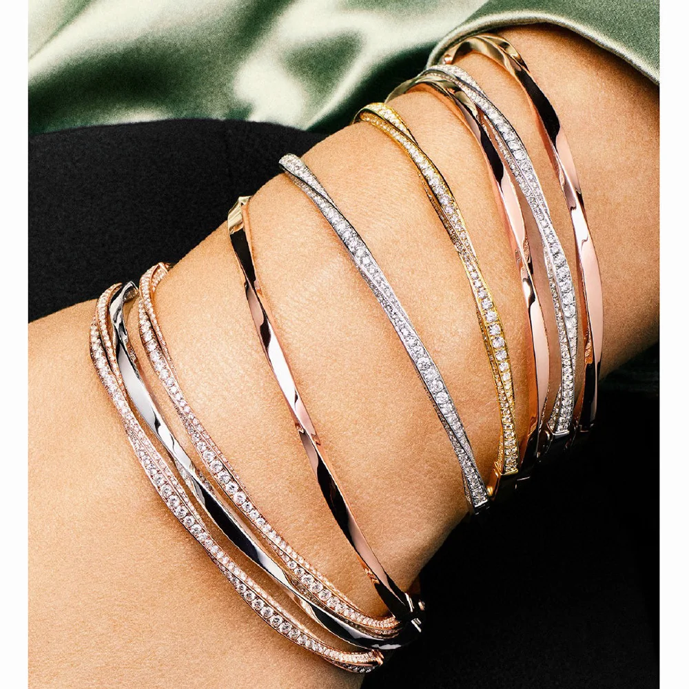 New 2022 Trendy Hot Sale Luxury Brand Pure 925 Sterling Silver Twist