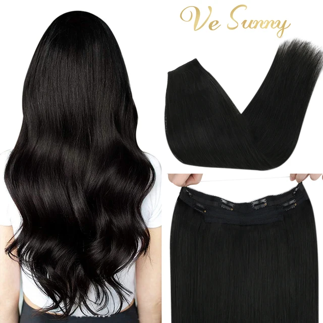 Human Hair Crown Extensions Blonde Hair Extensions Invisible Real Human Hair Double Weft Halo Real Hair Extensions Human Hair 1