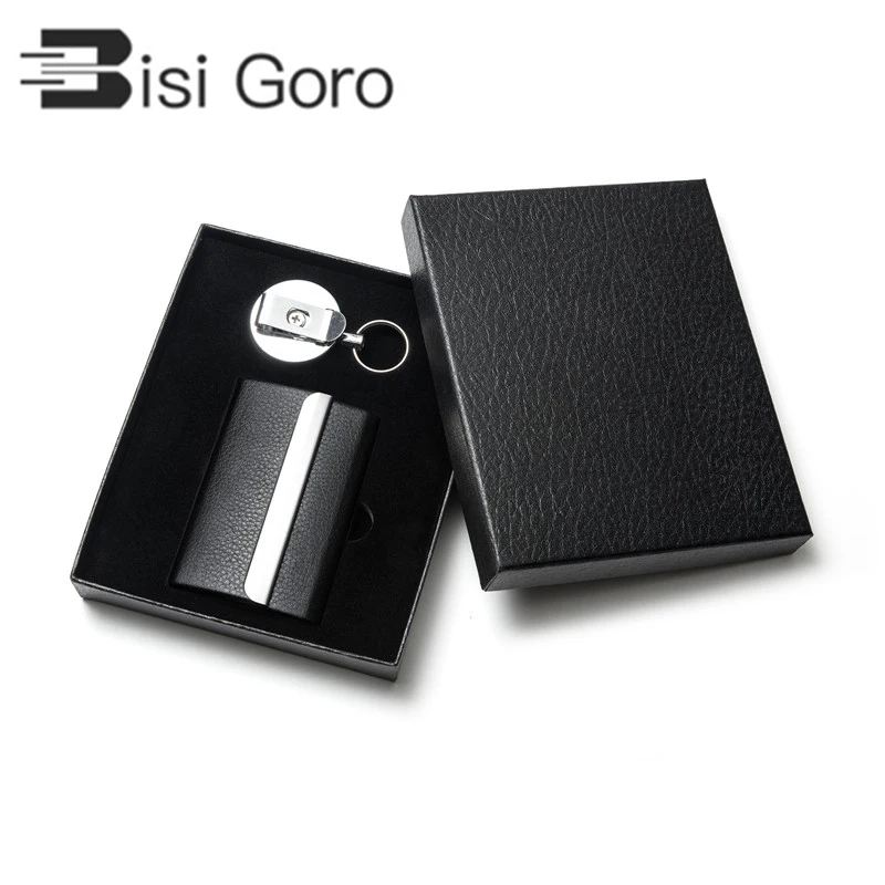 

BISI GORO Magnet Card Wallet Set Key Holder Set Fashion RFID Card Holder Men Women Multifunction Slim Holder Wallet Key Chain