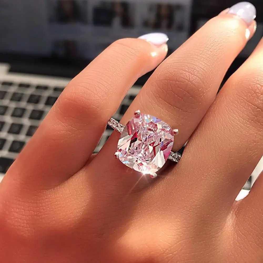 Женское кольцо из серебра 925 пробы с огранкой подушки|ring finger|cushion cut925 sterling silver ring |