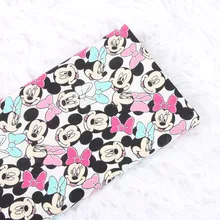 Полуметровая тонкая хлопковая ткань с рисунком Микки Мауса, ручная работа, платье для одежды, детская одежда, хлопок, CR-127