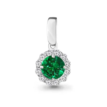 

Suspension AQUAMARINE with nanoizumrudom, cubic zirconia, silver 925