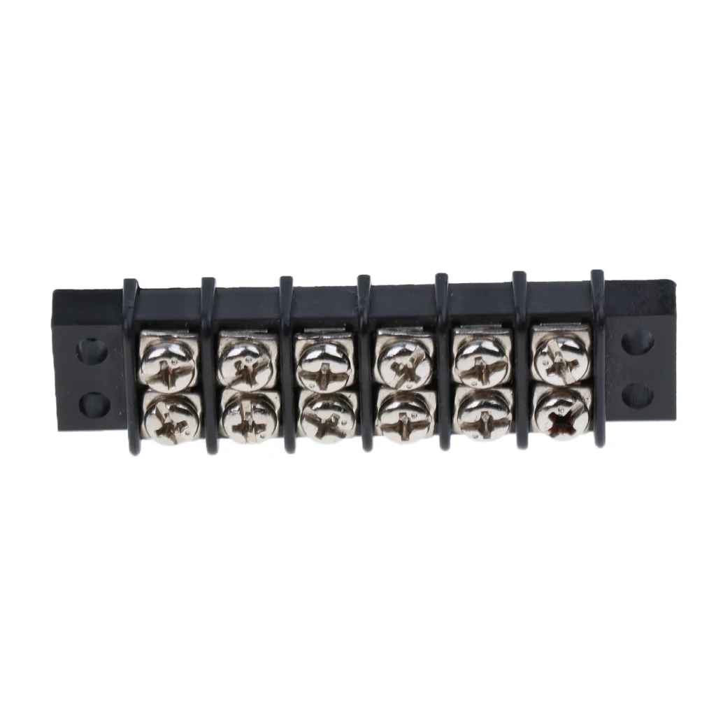 Marine Boat RV 12V 30A 6 Ways Screw Terminal Block Bus Bar Splits 1 In 6 Out