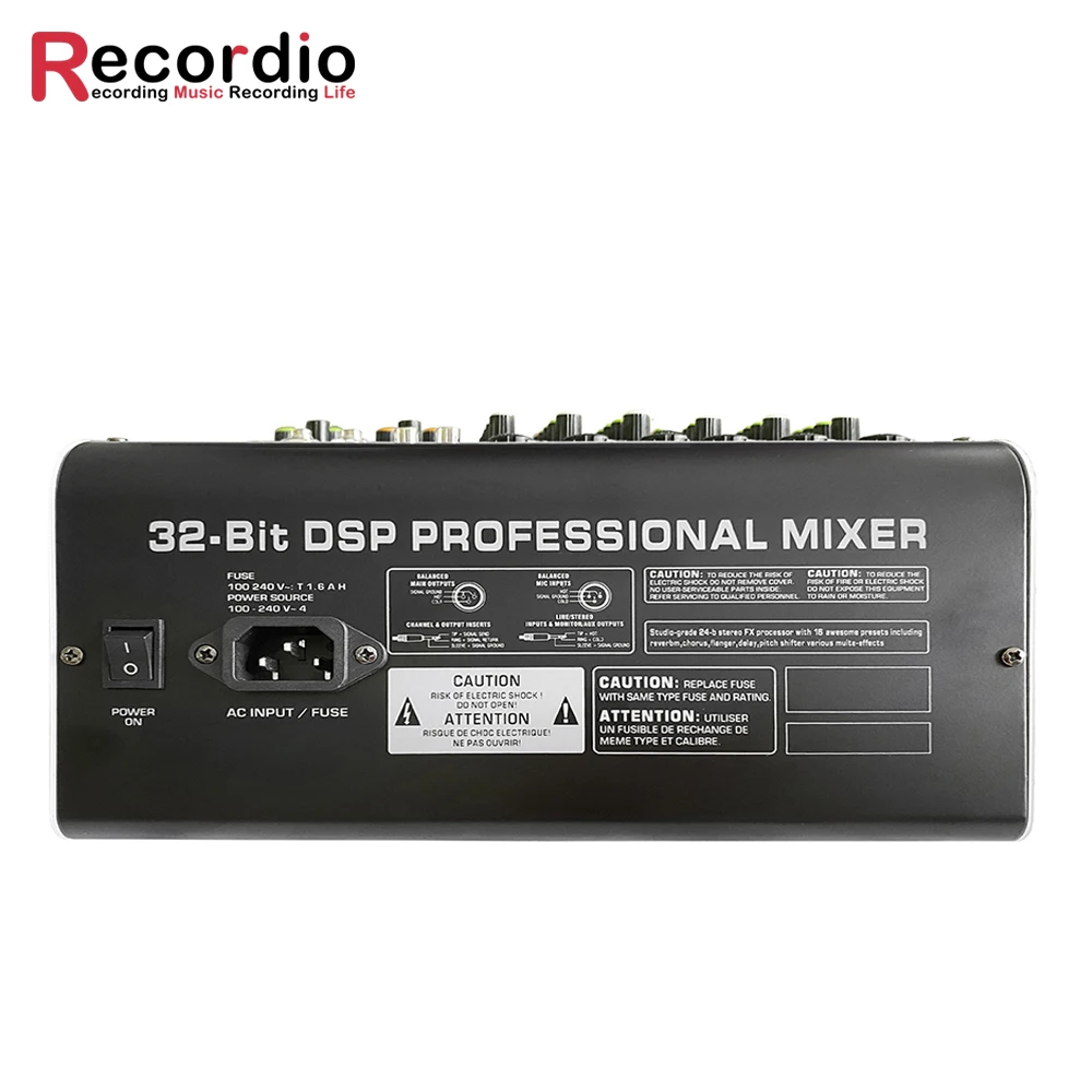 Digital de Mixagem com Efeito Reverb para Casa Mixador de Interface ao Vivo Profissional de 6 Mixer Canais Console Karaokê Usb - Image 4