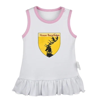

Deer Game of Thrones House Baratheon Ours is the Fury Newborn Baby Girls Dresses Toddler Sleeveless Dress Infant Cotton Clothes
