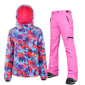

Waterproof Ski Suit Women Ski Jacket Pants Female Winter Outdoor Skiing Snowboard Jacket Pants Snowboard Sets