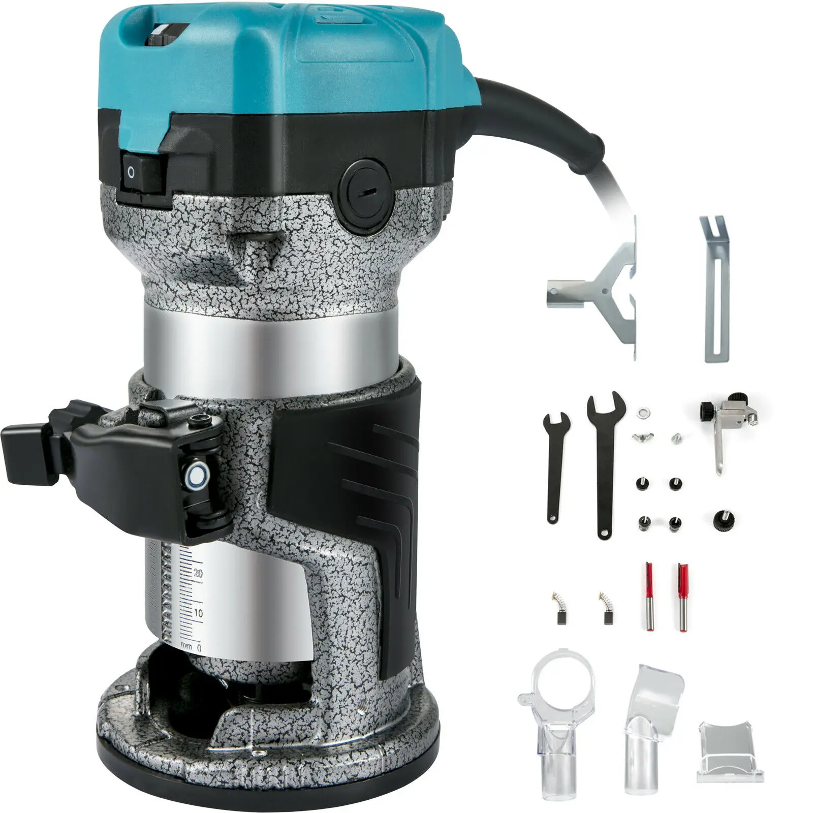 Electric Hand Wood Trimmer Router W/ 3 Collets 710w 33000rpm Power