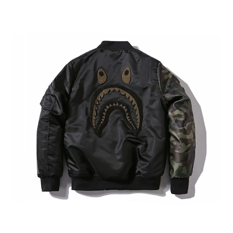 Куртка Bape с акулой пальто куртка вышивкой в стиле хип-хоп для мужчин и женщин
