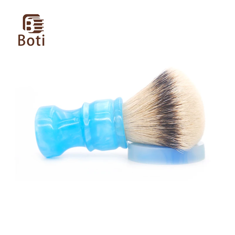 Boti Brush-Handmade Blue Resin Handle High Quality Beard Care Tool Shaving Brush Handle Original Gift For Men