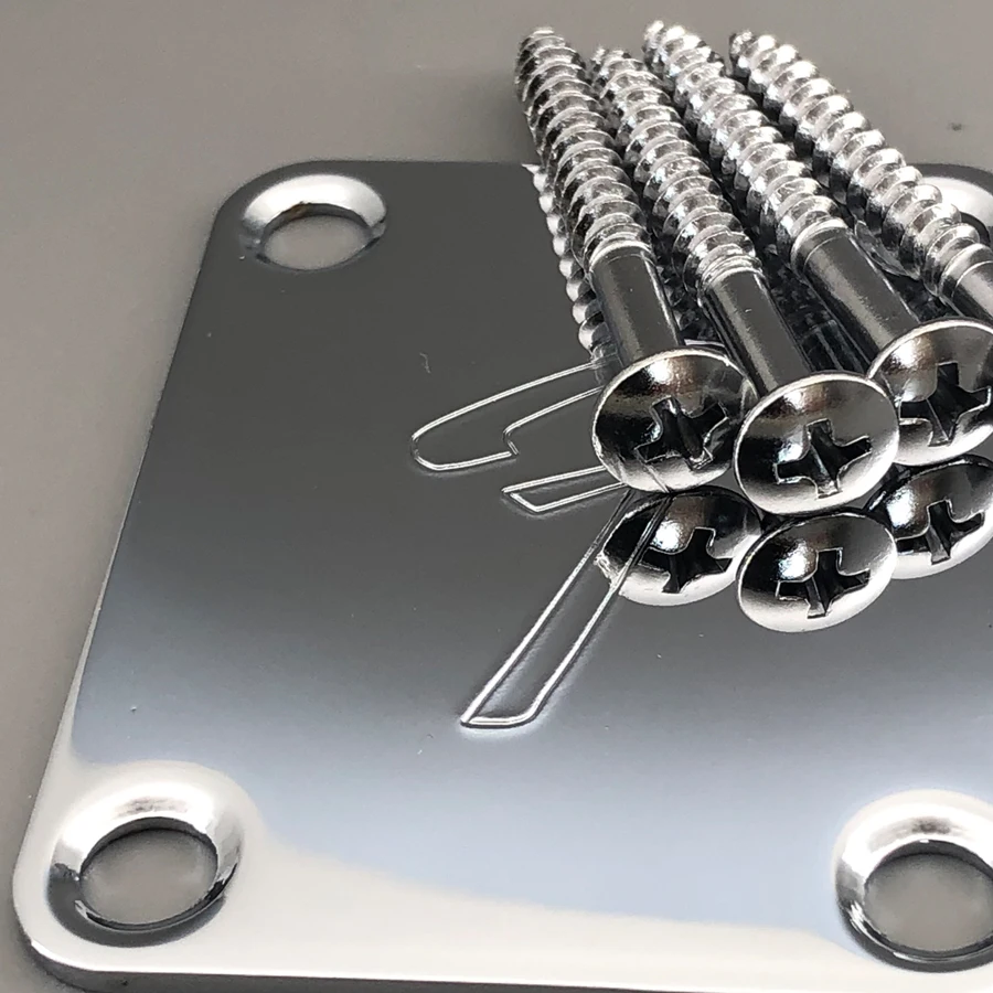 70s Vintage F Guitar Neck Plate Chrome For ST TL Screws included | Спорт и развлечения