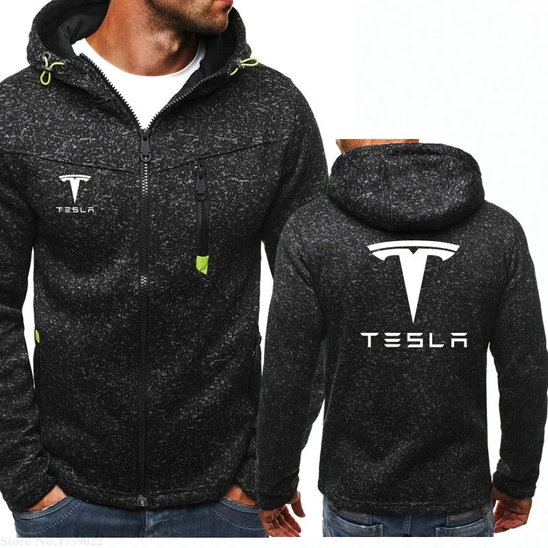 Мужские толстовки на молнии с длинными рукавами зиму и осень толстовка Tesla одежда