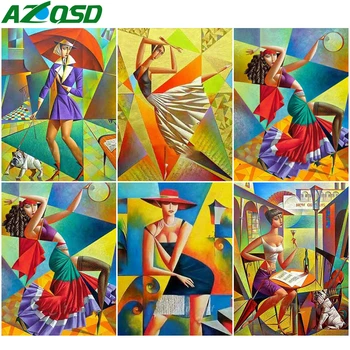 

AZQSD Diy Diamond Painting Woman Full Square Dril Home Decoration Diamond Embroidery Portrait Cross Stitch Kits Wall Sticker