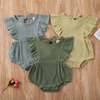

AU Newborn Baby Girl 0-12M Clothes Ruffle Romper Jumpsuit Bodysuit Summer Outfit