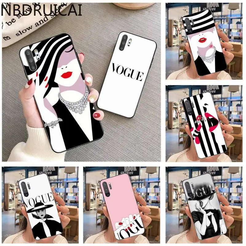 NBDRUICAI Luxury fashion magazine VOGUE Soft Phone Case Capa For Samsung Note 7 8 9 10 Plus lite Galaxy J7 J8 J6 2018 Prime | Мобильные