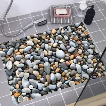 

Simulation Cobblestone Floor Stickers Waterproof Wall Stickers for Bathroom Living Room Home Decoration Wall Decals