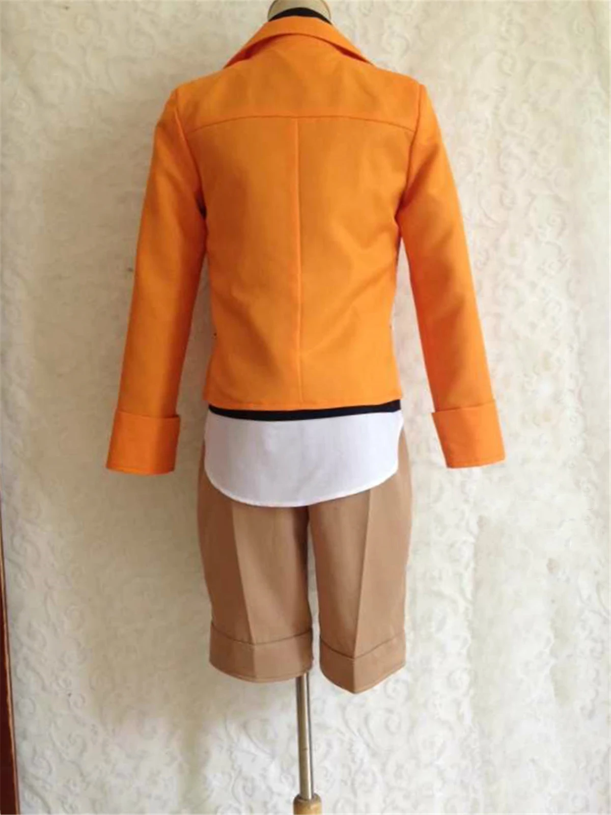 Yunbei Amano Yukiteru Cosplay Costume Mens Orange Halloween Uniform 