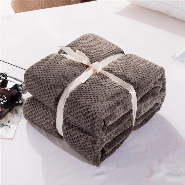 

Bedding Flannel Fleece Throw Blanket Soft Travel Blanket Solid Color Bedspread Plush Cover for Bed Sofa Warm Gift Dropship