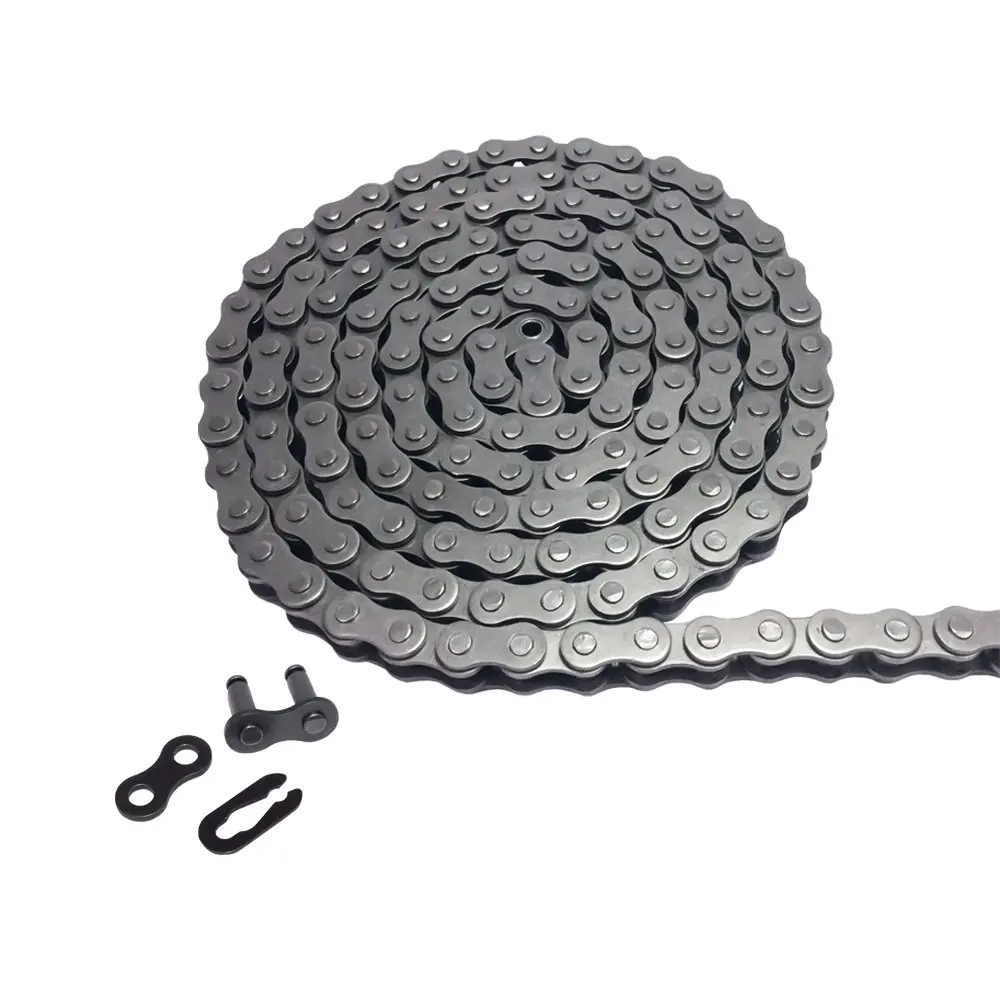 

3M #40 Carbon Steel Roller Chain Length 5 Feet with 1 Connector Link 0.5 inches Black Carbon steel #40 Carbon Steel Roller Chain