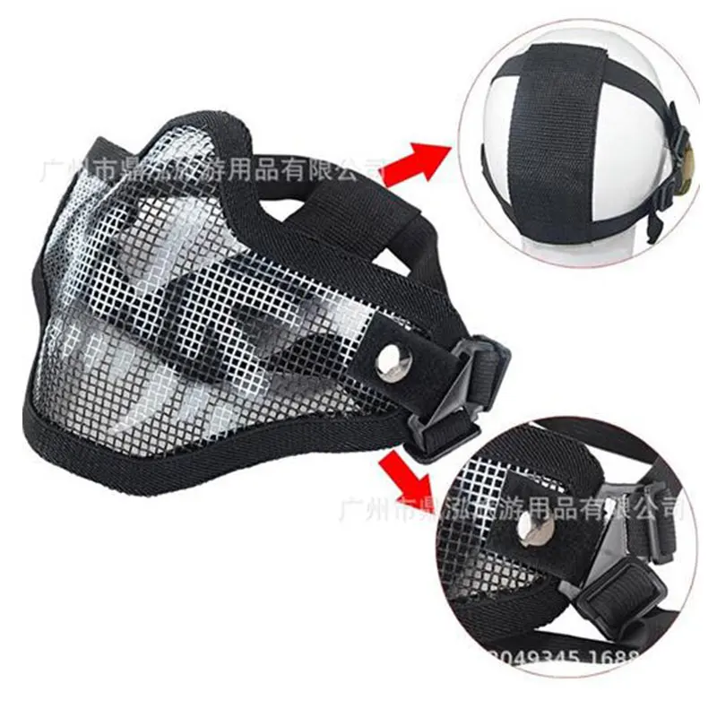 Hunting Accessories Camouflage Net Mask Airsoft Paintball Netting Mask Mesh Tactical Military Accessories Metal Steel Wire