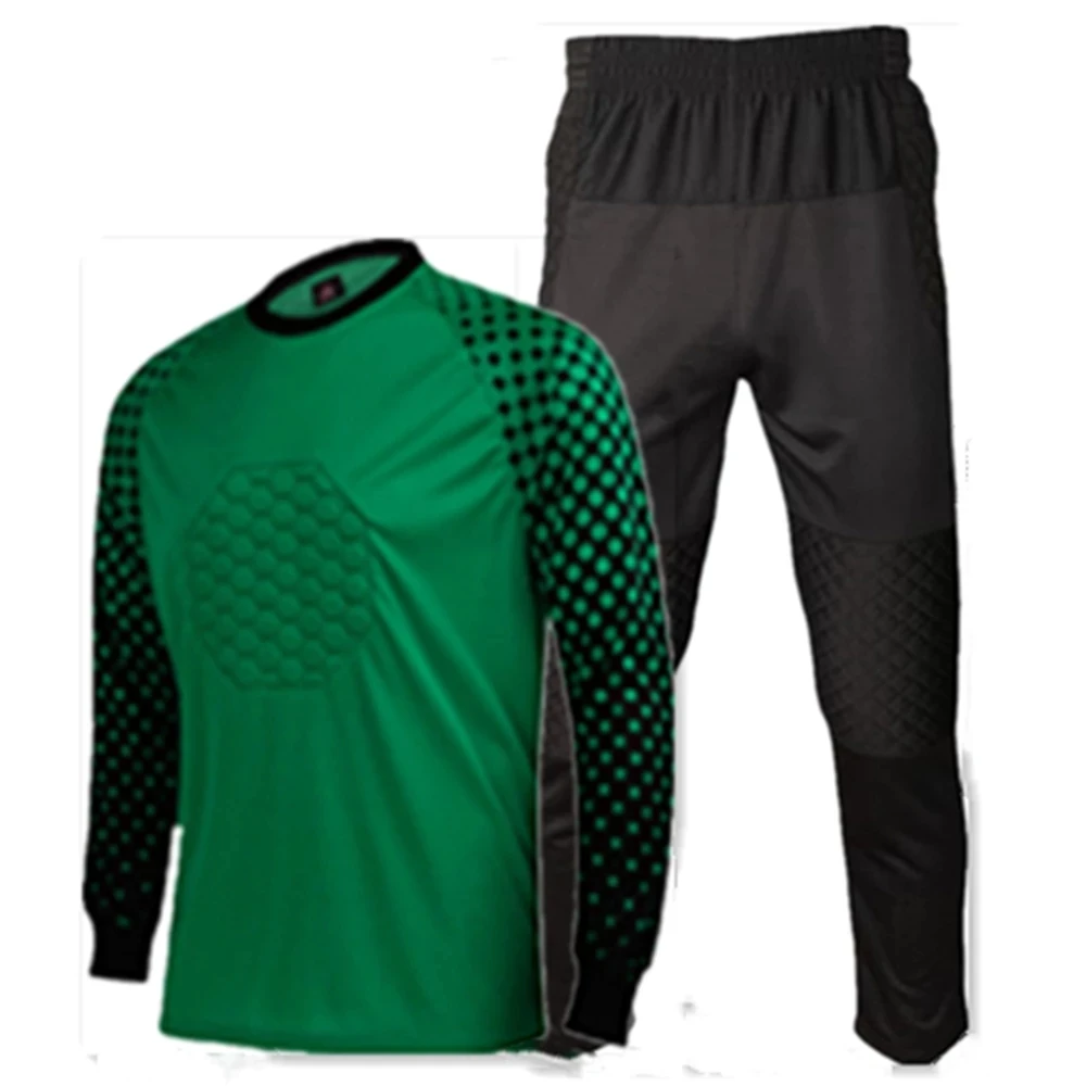 Adult Kids Football Goalkeeper Jerseys set Children Men Goalie Soccer Uniform Sponge Protection Doorkeeper Shirt Pants & Shorts football uniform sports uniform sets