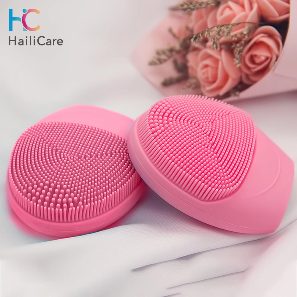 

Ultrasonic Silicone Face Cleansing Brush Sonic Face Cleanser Electric Facial Cleanser Cleansing Skin Mini Washing Massager Brush
