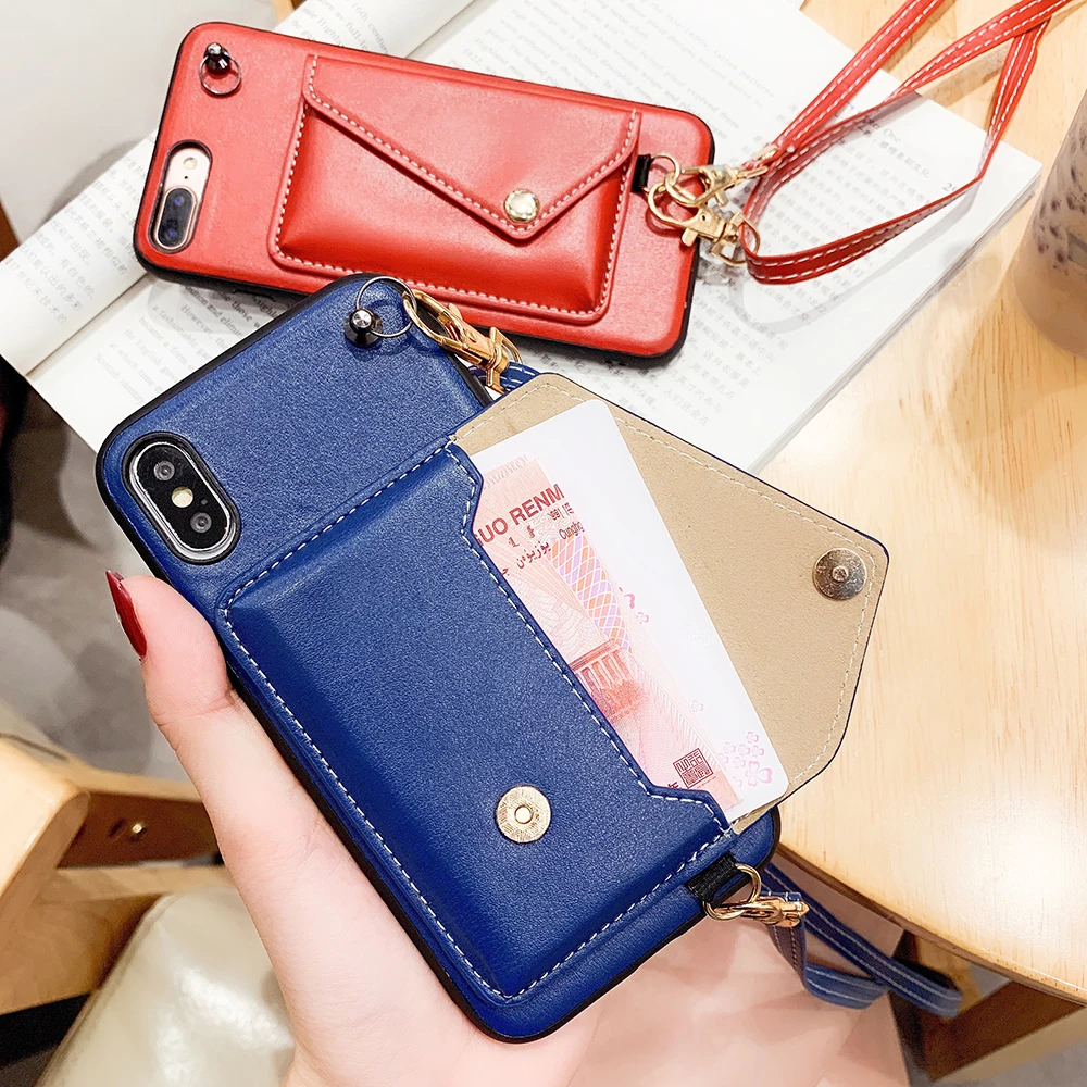 Роскошный кожаный чехол для iPhone X Xs Max XR 7 кошелек с карточным задним чехлом 6 6S 8 Plus