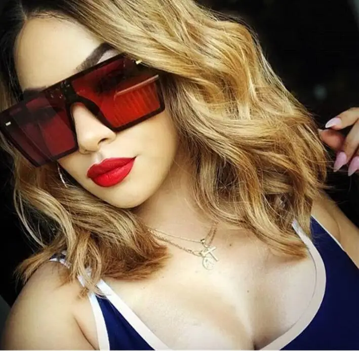 Retro-super-large frame square sunglasses for men and women with European and American fashion rice nail Sunglasses 54157