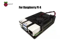 2019 новый корпус для охлаждения из алюминиевого сплава для Raspberry Pi 4 B модель черный с двойные вентиляторы охлаждения