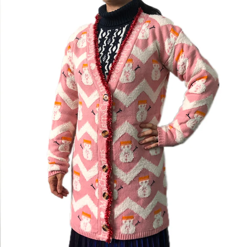 

Christmas Section Holiday Coat 2020 New Style WOMEN'S Dress Christmas Loose-Fit Mid-length Laziness-Style Knitted Sweater Women'