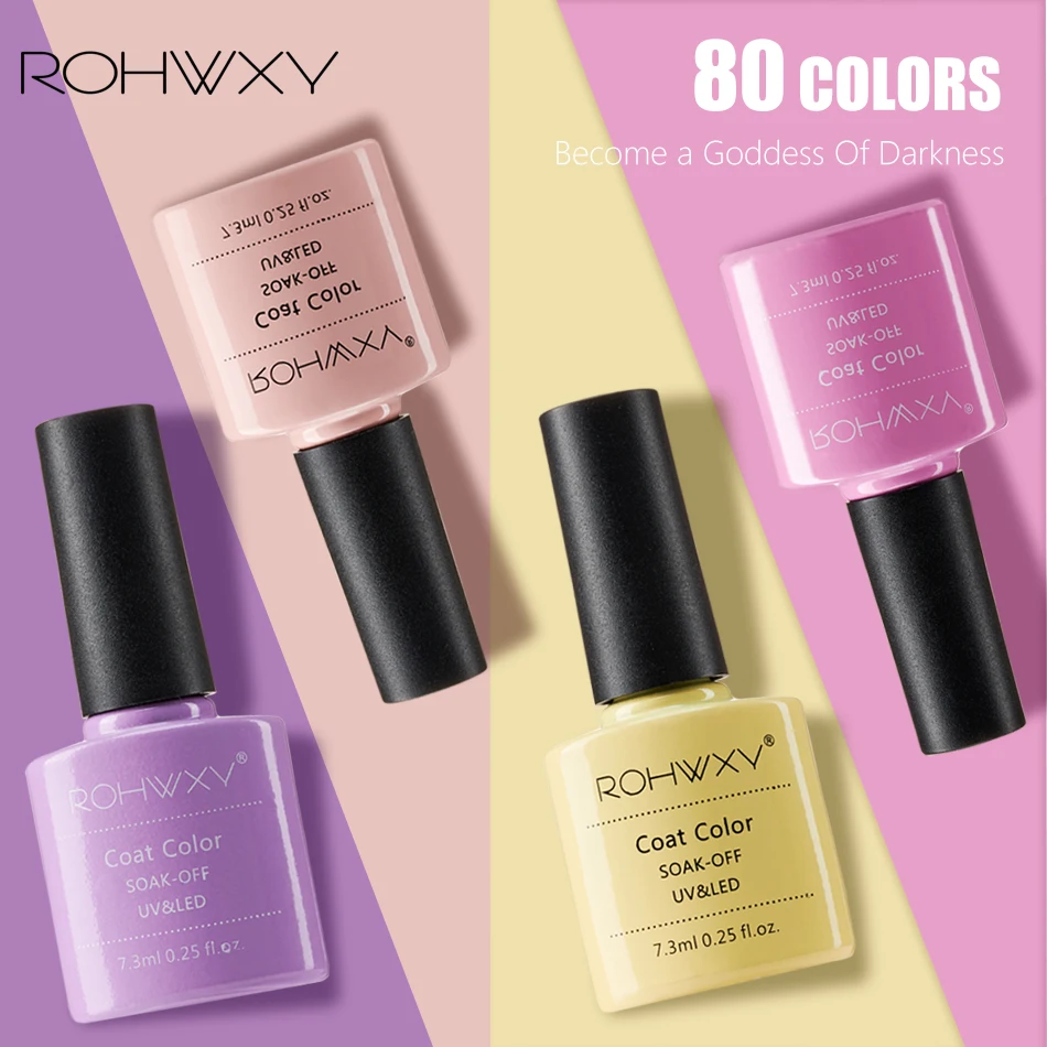 УФ-гель для ногтей ROHWXY Гель-лак полуперманентный неоновый Светодиодный