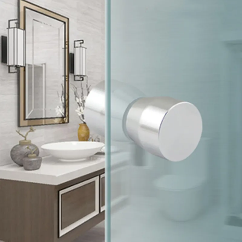 Aluminum alloy single hole glass door handle wine cabinet handle glass door shower