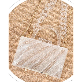 

Top Handle Acrylic Box Clutch Purses Evening Shoulder Bag Crossbody Handbag Wedding Party for Women