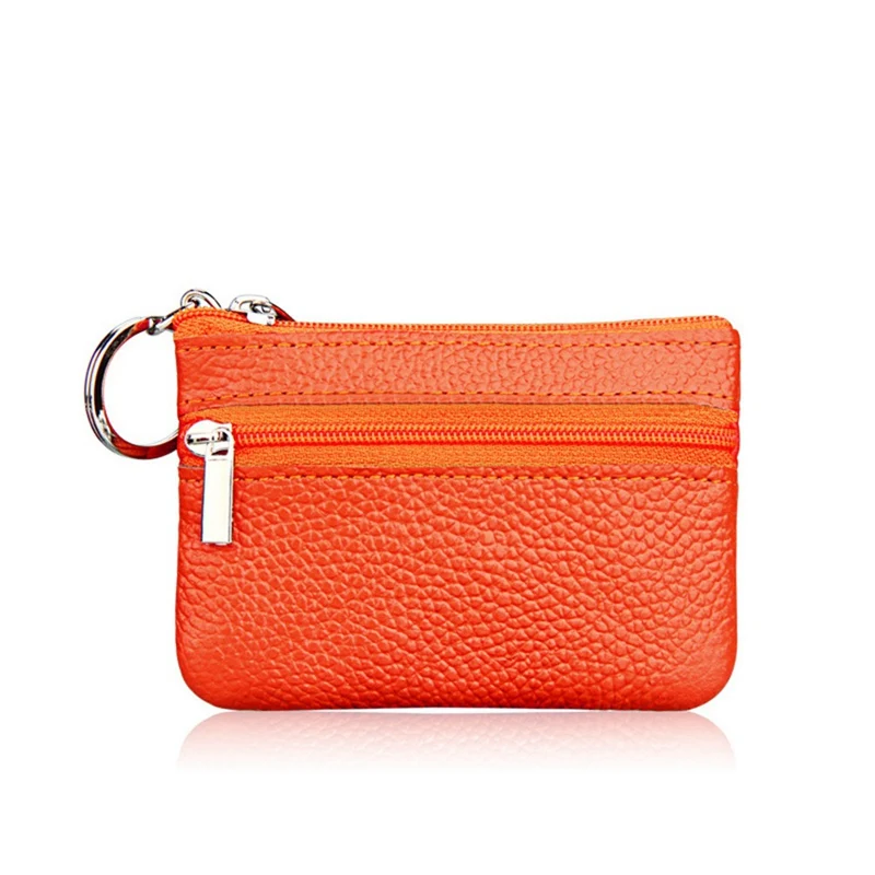 PU Leather Coin Purses Women's Small Change Money Bags Pocket Wallets Key Holder Case Mini Functional Pouch Zipper Card Wallet - Цвет: CB1166OR