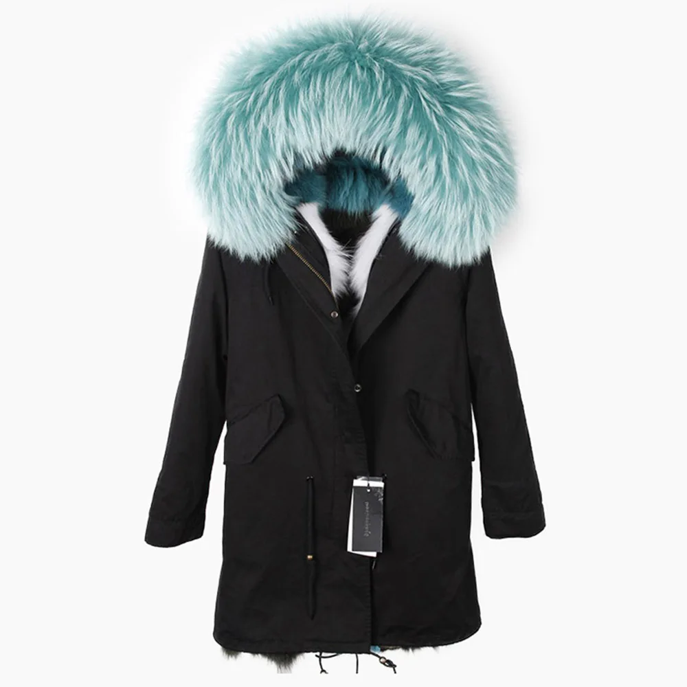 MaoMaoKong 2023 NEW Real Fur Coat Hooded Woman Winter Parkas