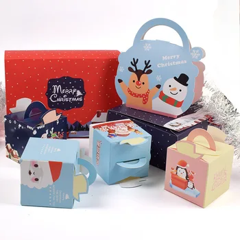 

christmas decorations for home packing paper gift box navidad adornos Xmas apple candy box коробка картон bolsas para gift bag