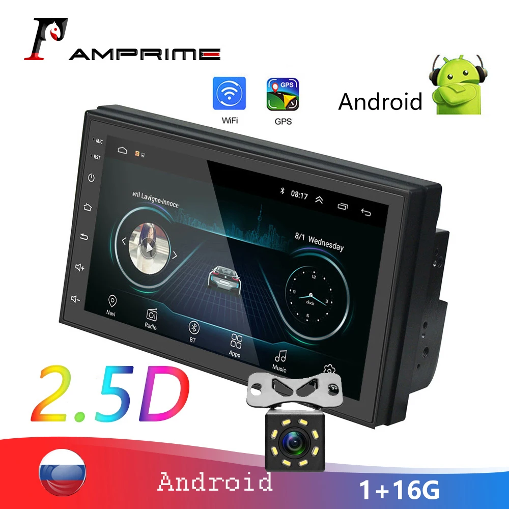 AMPrime 2din 7 ''Автомагнитола 2.5D Автомобильный мультимедийный плеер GPS Bluetooth MP5 Android 2 din автомобильный стерео для Volkswagen Nissan автомобильное радио AMPrime 2din 7 ''Автомагнитола 2.5D Автомобильный мультимедийный плеер GPS Bluetooth MP5 Android 2 din автомобильный стерео для Volkswagen Nissan автомобильное радио