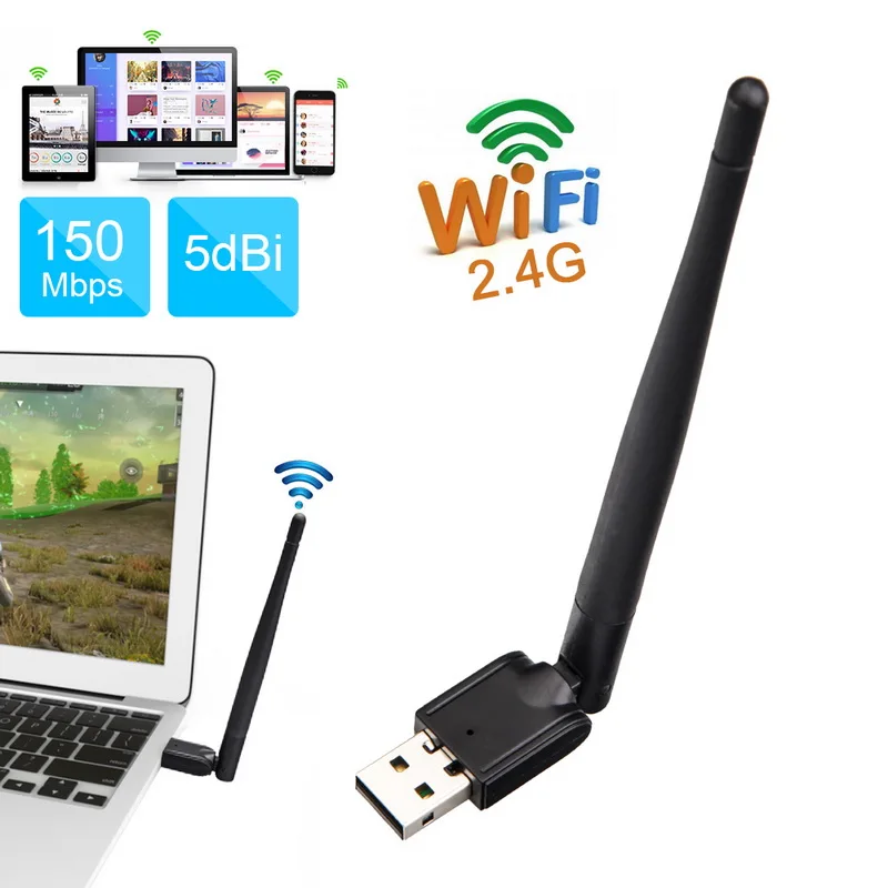 150 Мбит/с беспроводной WiFi адаптер 5 дБ Wifi антенна беспроводная сетевая карта
