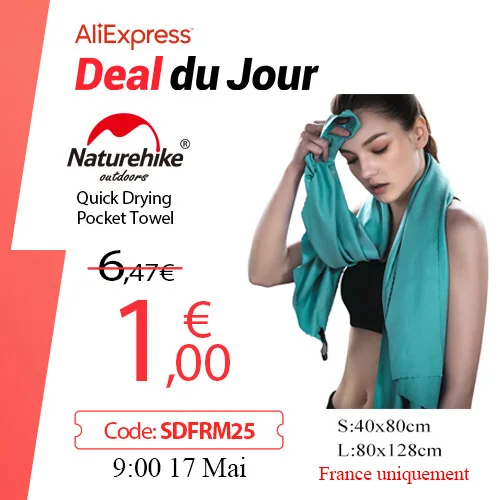 Naturehike Quick Drying Pocket Towel Portable Water absorbent&Sweat-absorbent towel No Pilling Sports Bath Towel NH19Y001-J