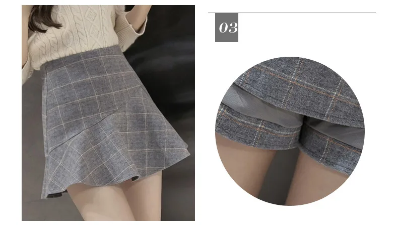 Юбки faldas mujer женские осенне-зимние moda клетчатый гофрированный корейский стиль harajuku Короткие мини Большие размеры ворсистые юбки