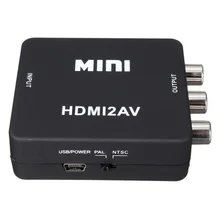 Мини HDMI к 3RCA CVBS композитный видео AV конвертер адаптер ТВ VHS VCR DVD черный