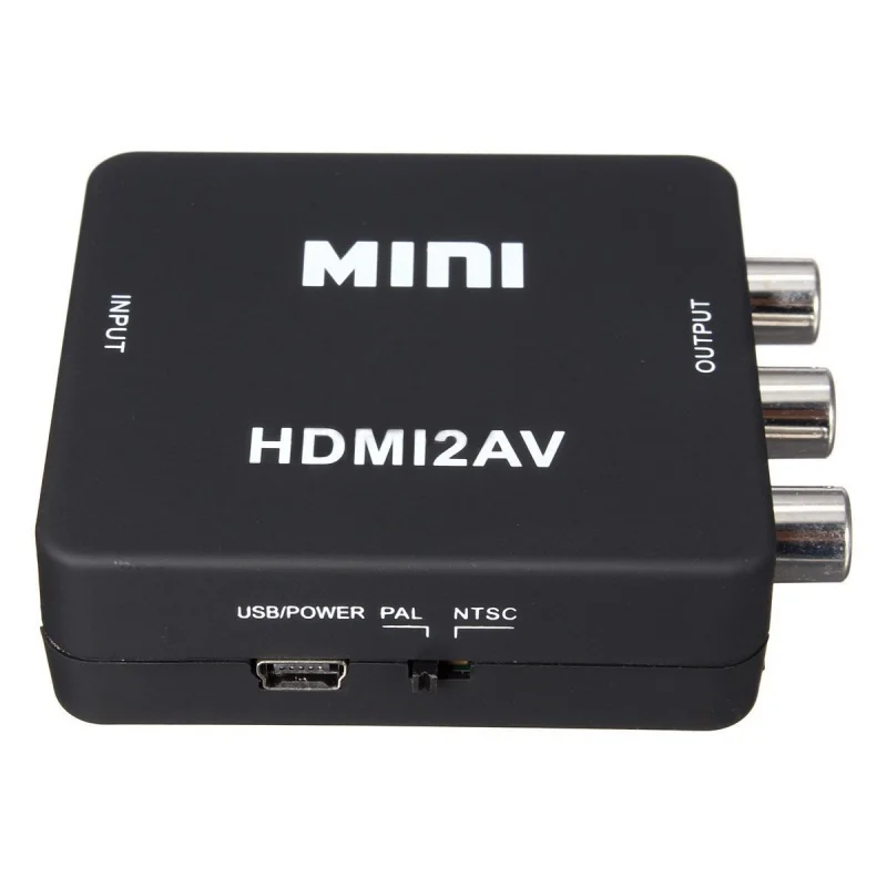 

MINI HDMI to 3RCA CVBS Composite Video AV Converter Adapter TV VHS VCR DVD Black