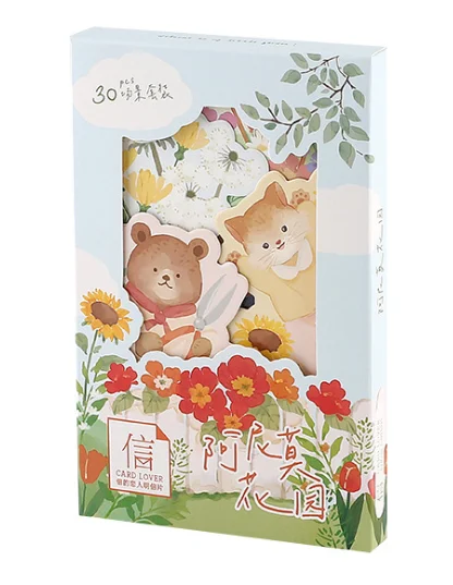 Tarjeta postal de papel de jardín feliz, 143mm x 93mm, 1 paquete = 30 piezas