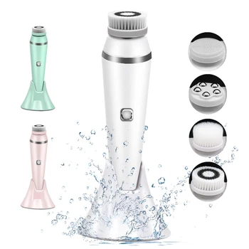 

Rechargeable Face Scrubber Facial Cleansing Brush Electric Spin Face Brush Massager with 4 Brush Heads Facial Cleaner Waterproof