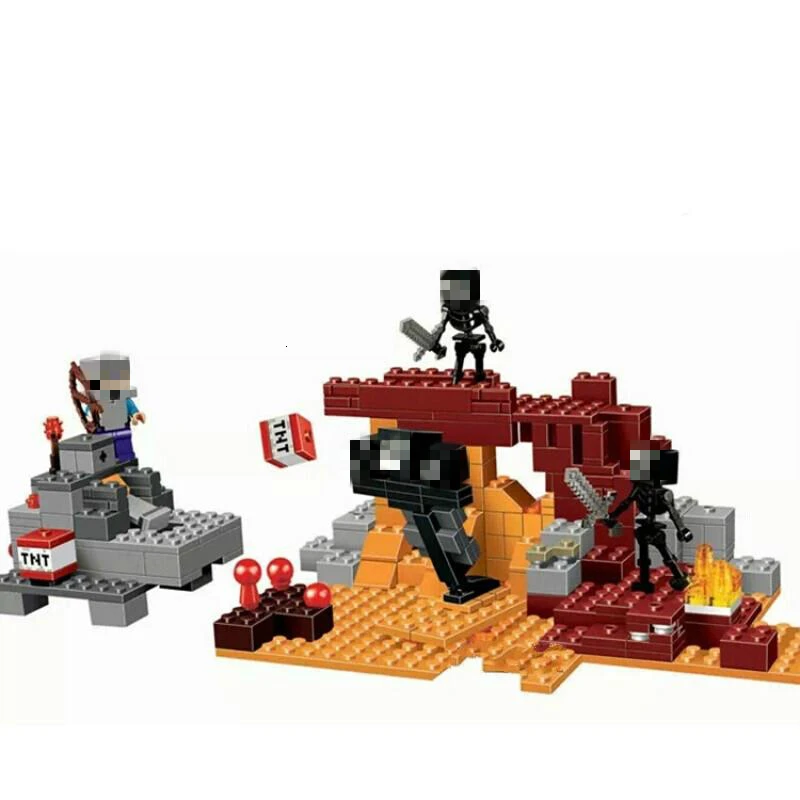 

378pcs My World The with Nether Fortress Adventures Building Blocks Compatible Legoingly Minecraftingly Bricks Toys For Children