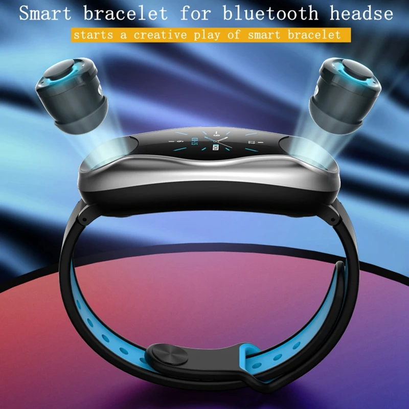 UTELITE фитнес трекер Браслет IP67 водонепроницаемый беспроводной Bluetooth наушники 5,0 сердечного ритма спортивные Смарт часы для Apple huawei